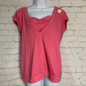 NWT Thalia Sodi Pink Layered Top Juniors Large